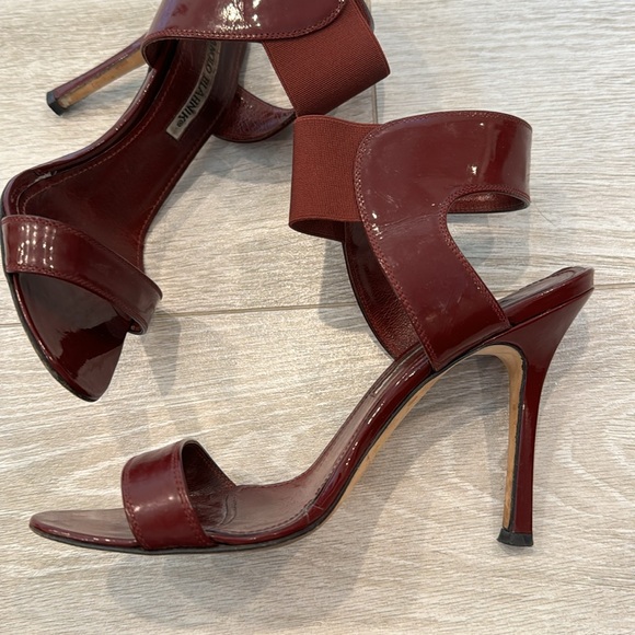 Manila Blahnik Heels in Maroon Burgundy Size 36 - Picture 6 of 12